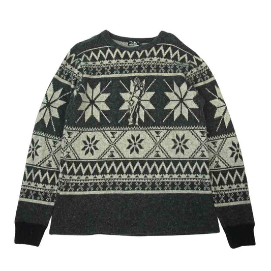 HYSTERIC GLAMOUR ヒステリックグラマー 0263CS09 ガール ノルディック柄 ジャガード ニット グレー系 L【中古】