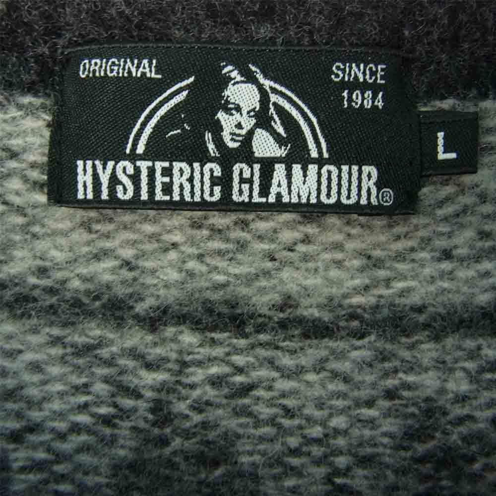 HYSTERIC GLAMOUR ヒステリックグラマー 0263CS09 ガール ノルディック柄 ジャガード ニット グレー系 L【中古】