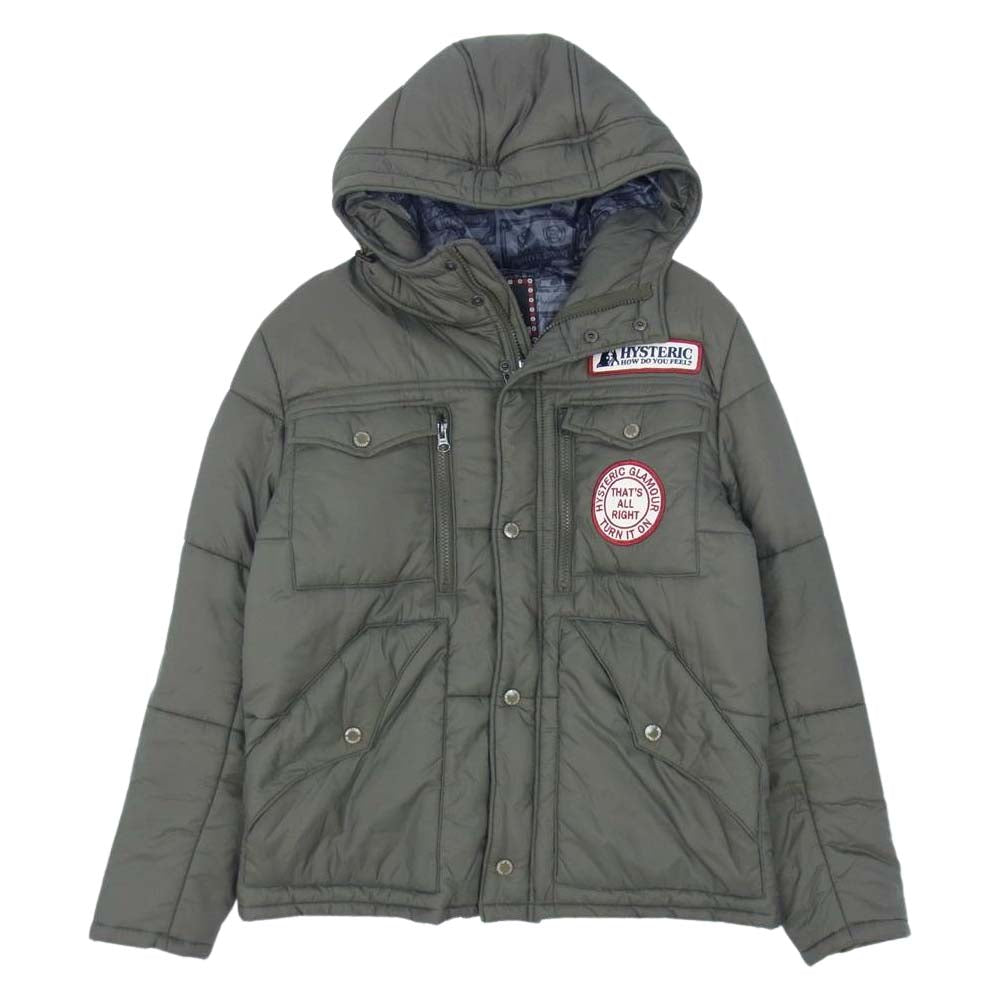 HYSTERIC GLAMOUR ヒステリックグラマー 0234AB02 PRIMALOFT JACKET ワッペン付 中綿プリマロフト ジャケット カーキ系 M【中古】