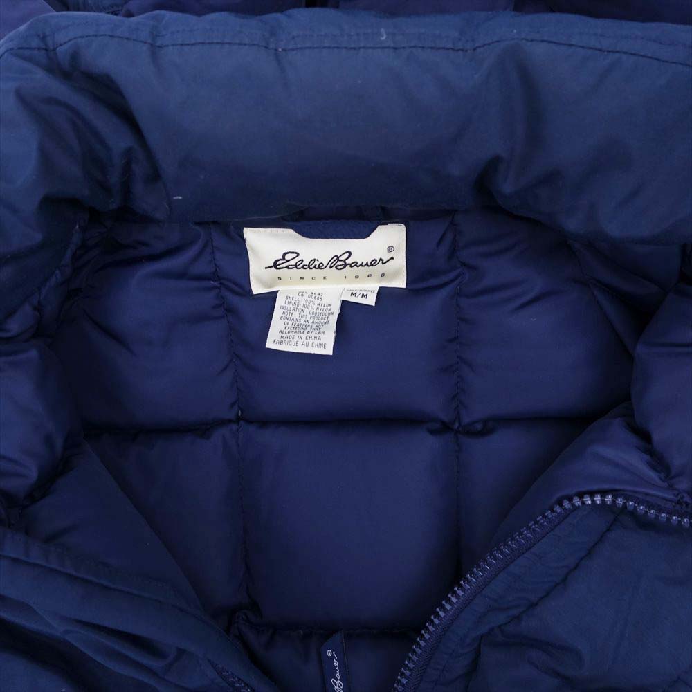 Eddie Bauer エディー・バウアー 90s~00sフード ダウン ジャケット ネイビー系 M【中古】