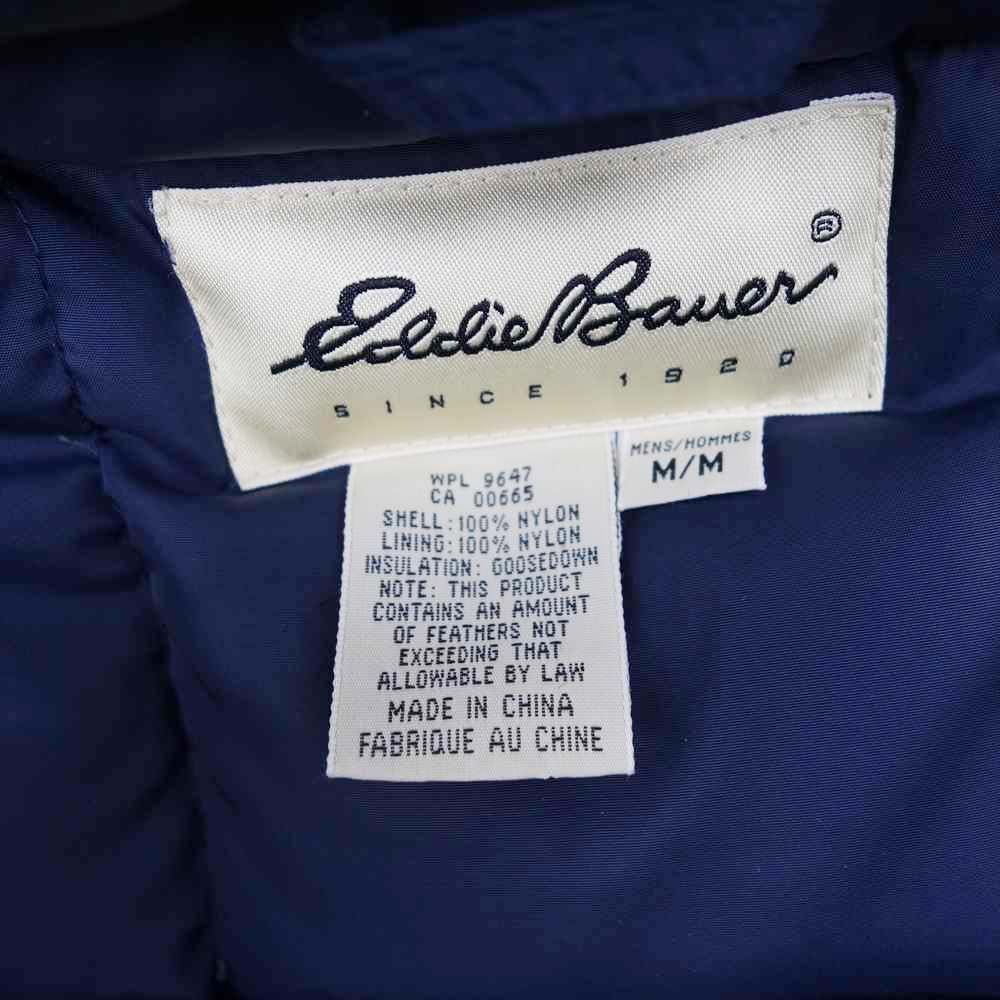 Eddie Bauer エディー・バウアー 90s~00sフード ダウン ジャケット ネイビー系 M【中古】