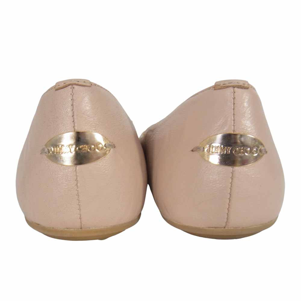 JIMMY CHOO ジミーチュウ GLITTER 143 グリッタートゥ フラットパンプス バレエシューズ  ピンク系 38【中古】