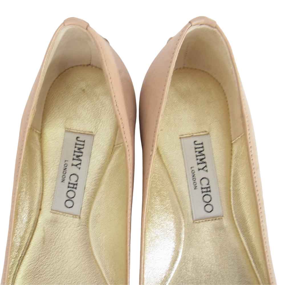 JIMMY CHOO ジミーチュウ GLITTER 143 グリッタートゥ フラットパンプス バレエシューズ  ピンク系 38【中古】