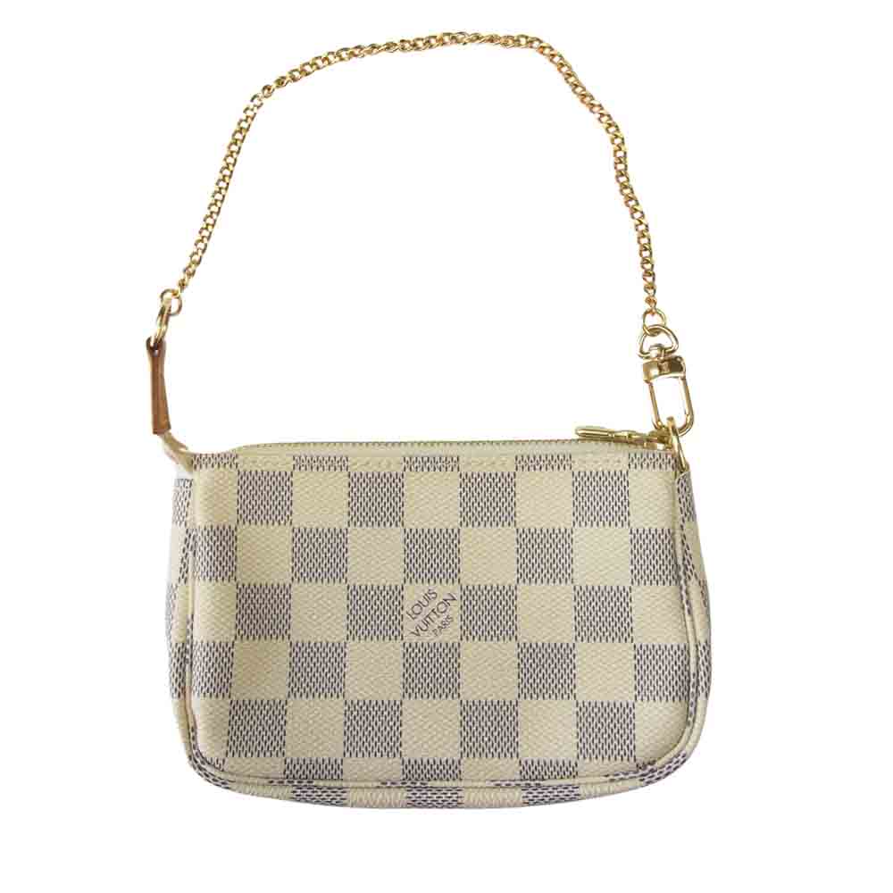 LOUIS VUITTON ルイ・ヴィトン N58010 ダミエ アズール ミニ ポシェット アクセソワール グレー系 ホワイト系【美品】【中古】