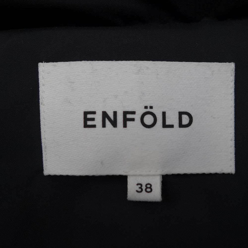 ENFOLD エンフォルド 20AW 300DA230-1680 PE ツイル ウール ダウン コート ブラック系 ネイビー系 38【中古】