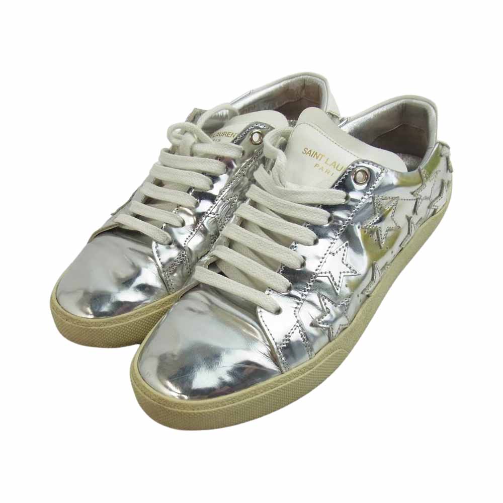 SAINT LAURENT サンローラン 485251 スター パッチ スニーカー シルバー系 37【中古】