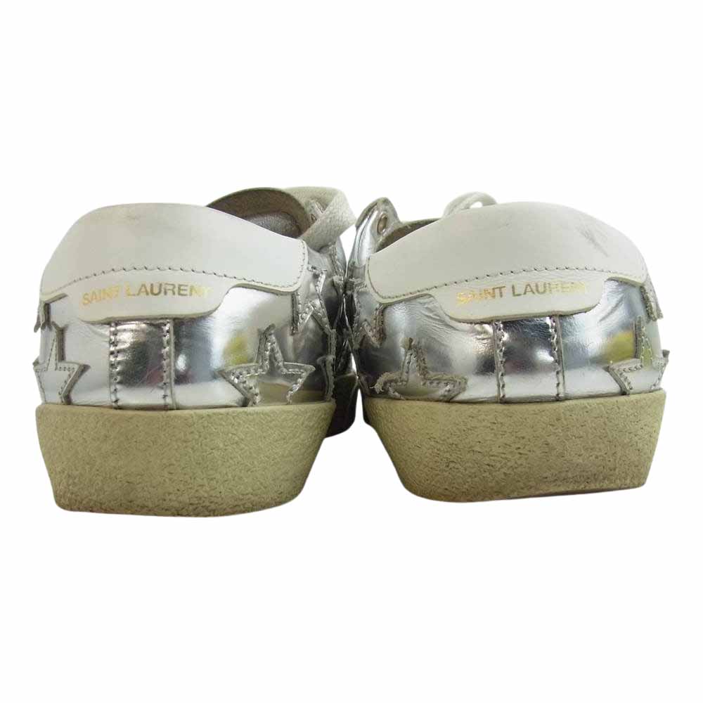 SAINT LAURENT サンローラン 485251 スター パッチ スニーカー シルバー系 37【中古】