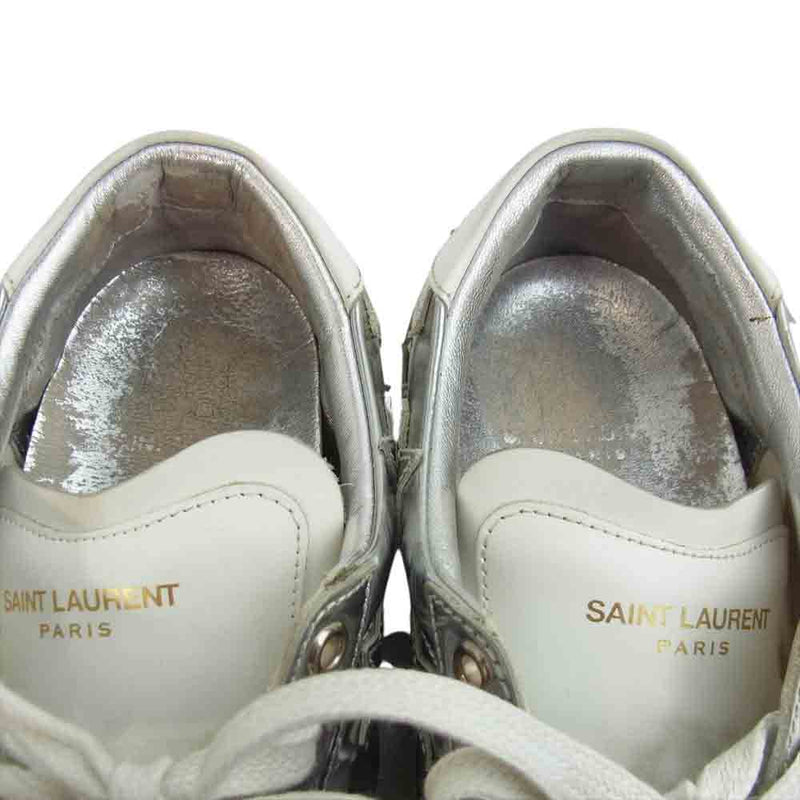 SAINT LAURENT サンローラン 485251 スター パッチ スニーカー シルバー系 37【中古】