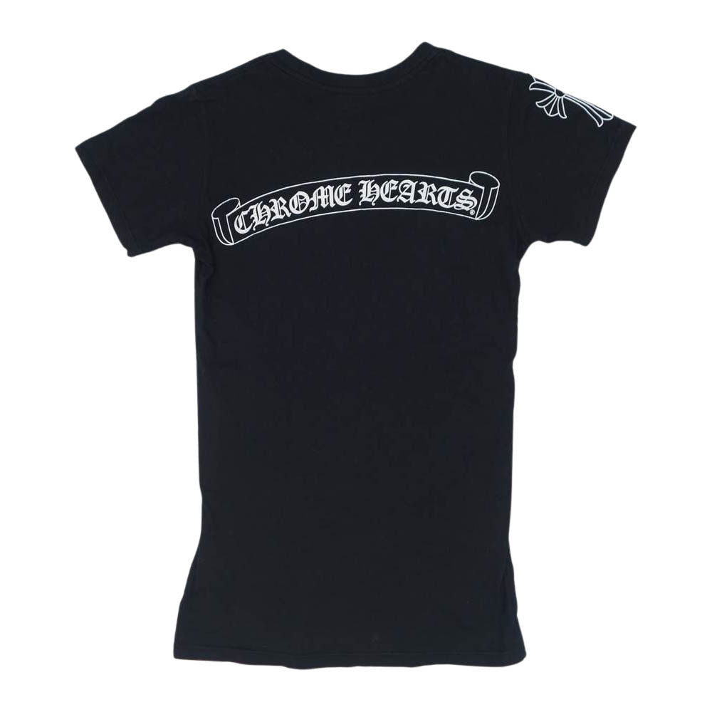 CHROME HEARTS クロムハーツ（原本無） 国内正規品 ホースシュー スクロールラベル プリント Tシャツ ブラック系 S【中古】