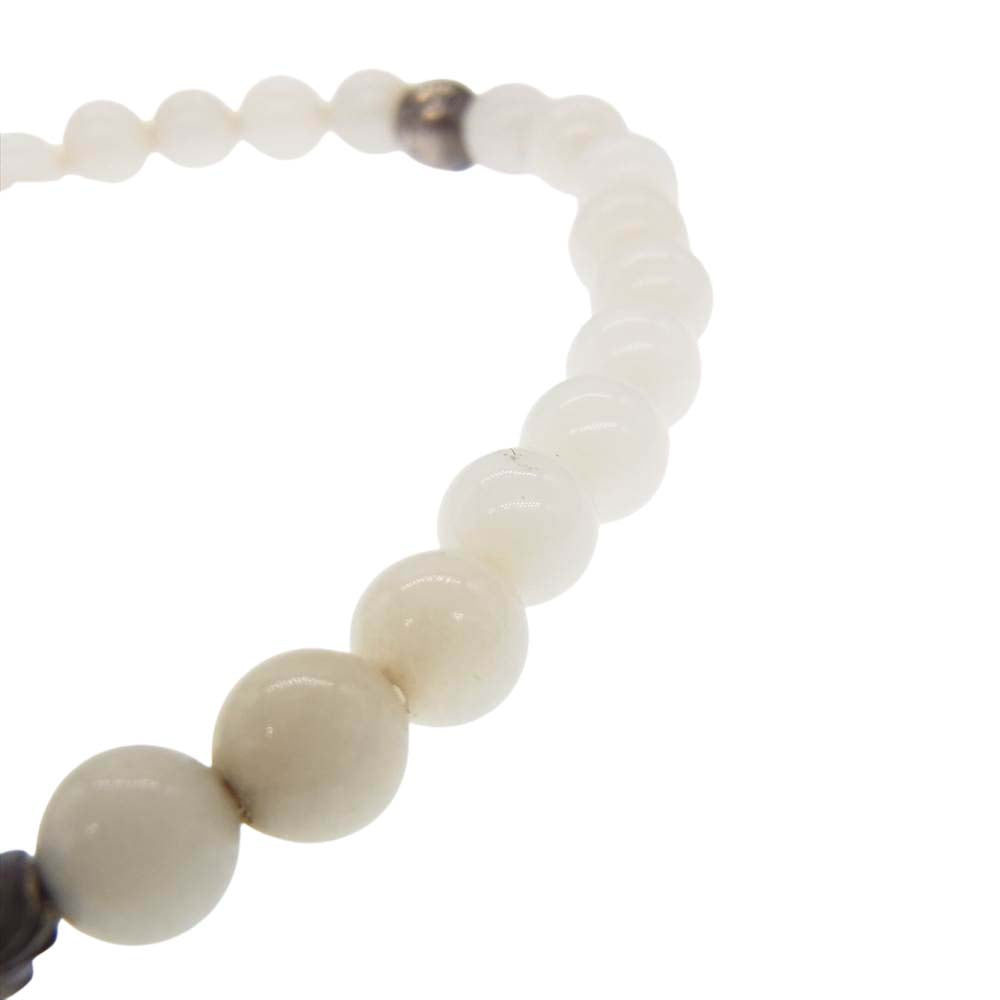 CHROME HEARTS クロムハーツ（原本無） 6mm BEAD ビーズ ブレスレット オフホワイト系【中古】