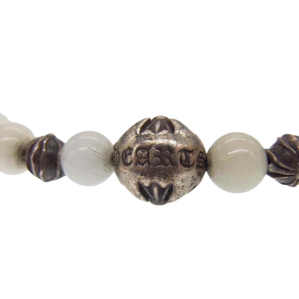 CHROME HEARTS クロムハーツ（原本無） 6mm BEAD ビーズ ブレスレット オフホワイト系【中古】