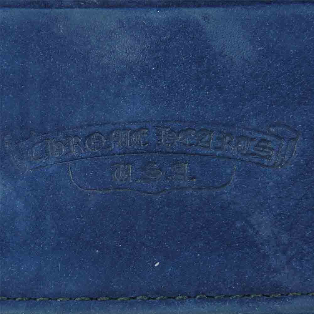 CHROME HEARTS クロムハーツ（原本有） WAVE NOVELTY LEATHER ノベルティ レザー ウェーブ ウォレット 財布 ブルー系【中古】