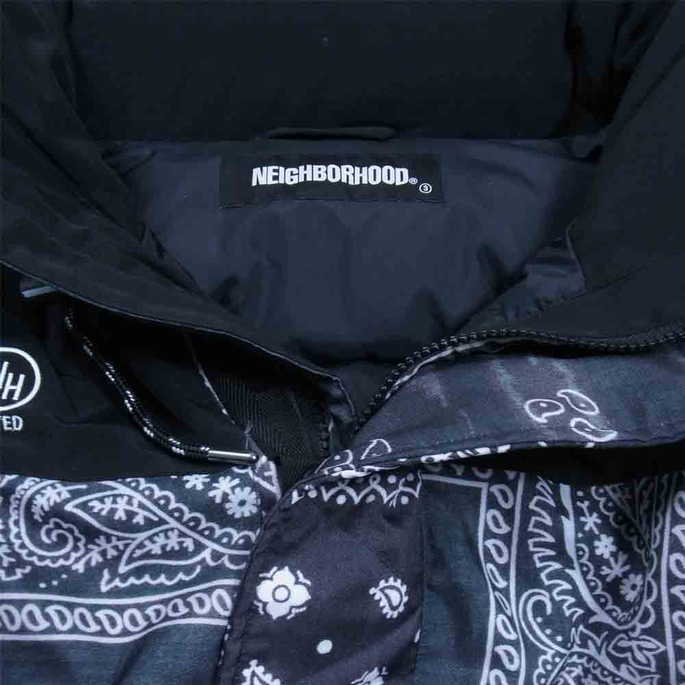 NEIGHBORHOOD ネイバーフッド 212TSNH-JKM11 BANDANA CHOPPED DOWN / E-JKT バンダナ チョップド ダウン ジャケット ブラック系 M【新古品】【未使用】【中古】