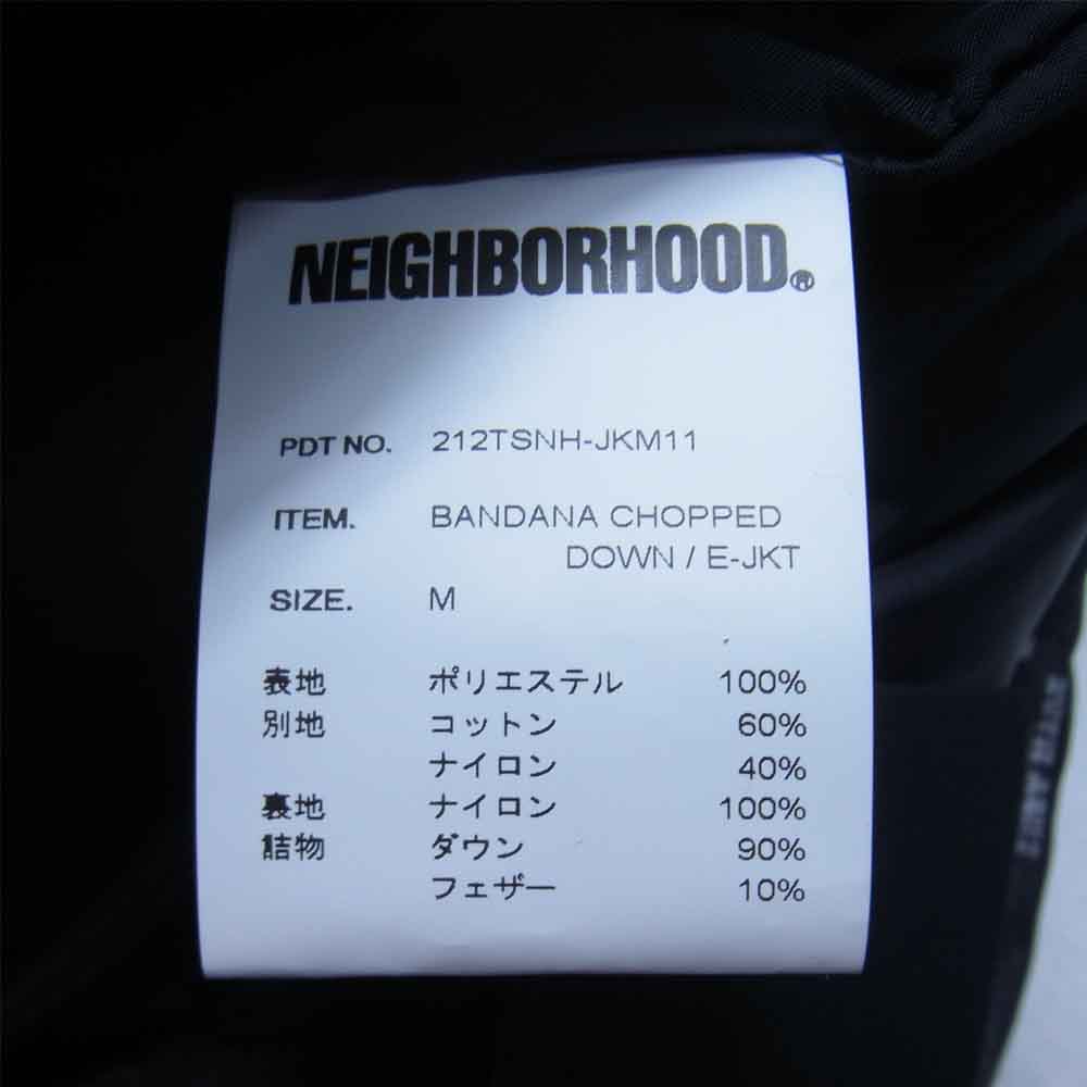 NEIGHBORHOOD ネイバーフッド 212TSNH-JKM11 BANDANA CHOPPED DOWN / E-JKT バンダナ チョップド ダウン ジャケット ブラック系 M【新古品】【未使用】【中古】