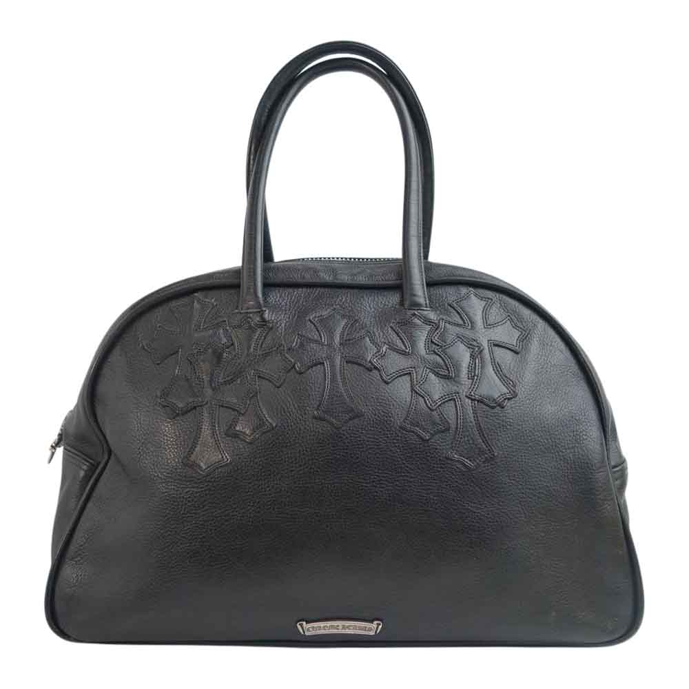 CHROME HEARTS クロムハーツ（原本無） GYM BAG ジムバッグ セメタリー クロスパッチ ミディアム レザー バッグ ブラック系 表記無し【中古】