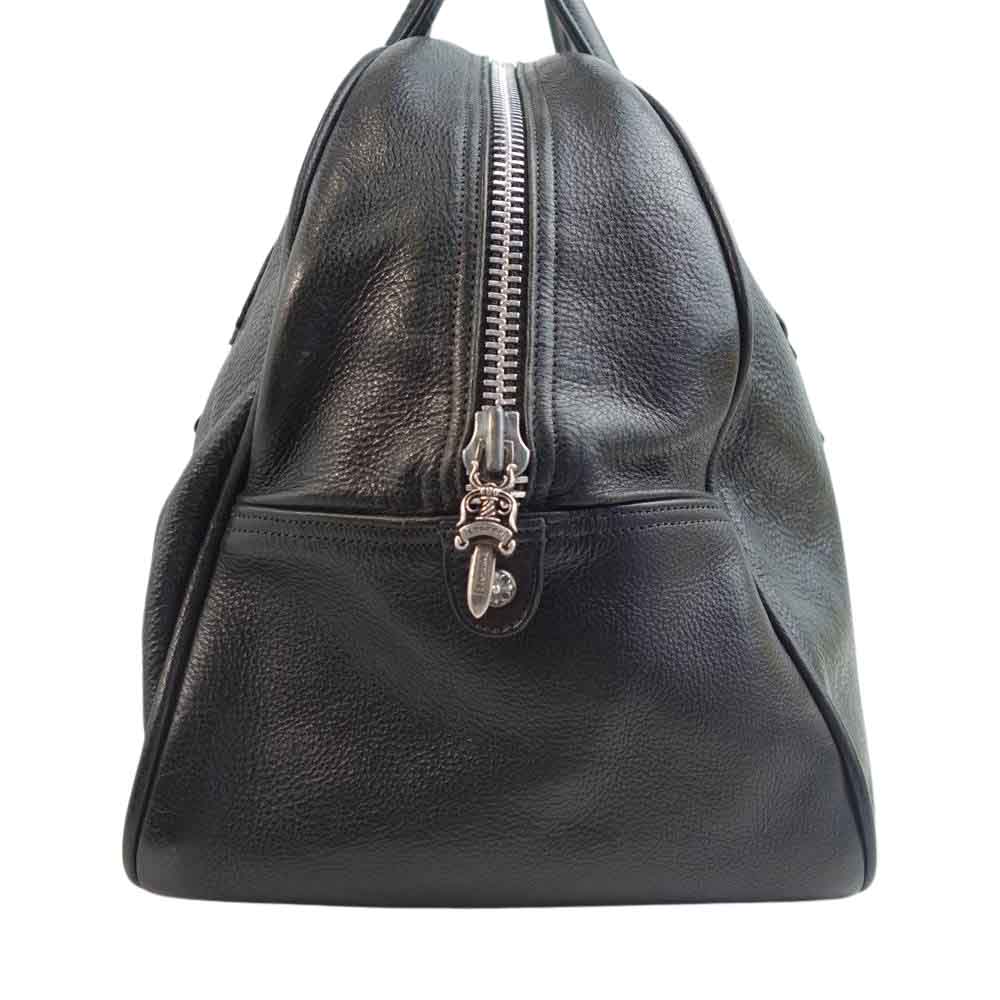 CHROME HEARTS クロムハーツ（原本無） GYM BAG ジムバッグ セメタリー クロスパッチ ミディアム レザー バッグ ブラック系 表記無し【中古】