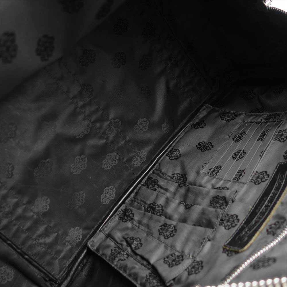 CHROME HEARTS クロムハーツ（原本無） GYM BAG ジムバッグ セメタリー クロスパッチ ミディアム レザー バッグ ブラック系 表記無し【中古】