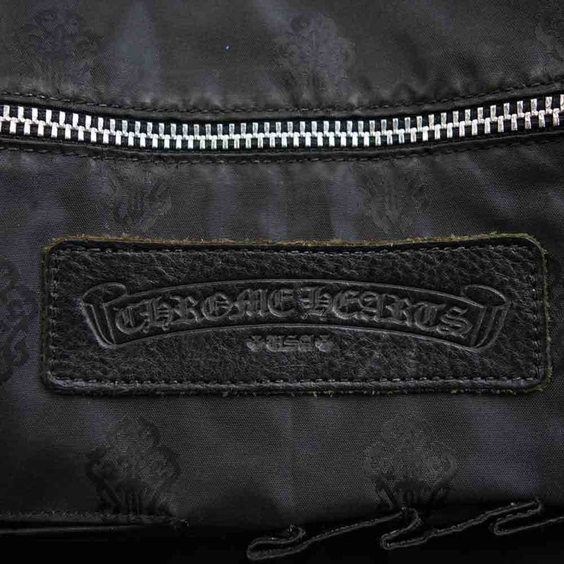 CHROME HEARTS クロムハーツ（原本無） GYM BAG ジムバッグ セメタリー クロスパッチ ミディアム レザー バッグ ブラック系 表記無し【中古】