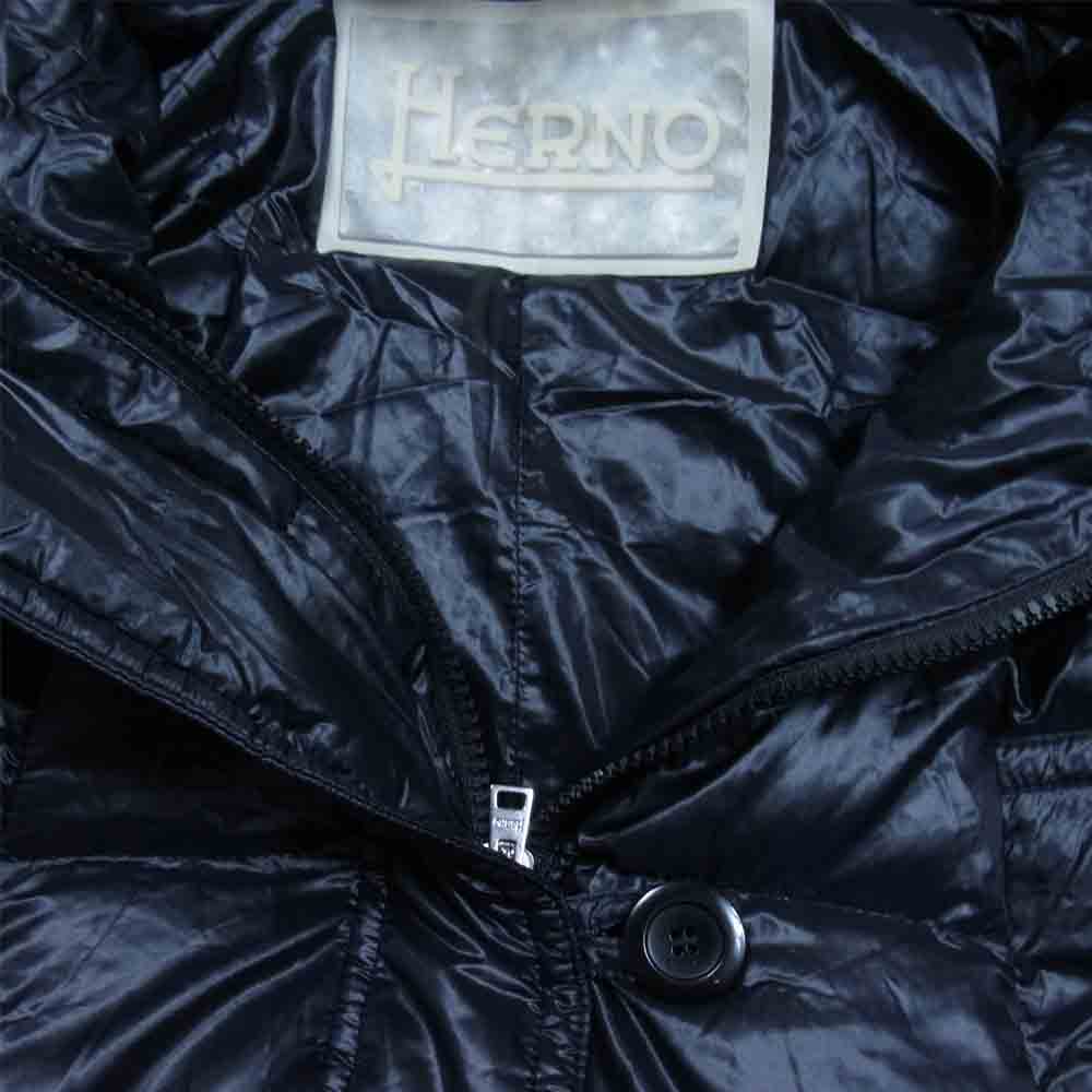 Herno ヘルノ 21305DP 国内正規品 ファー ナイロン ダウン コート ブラック系 46【中古】