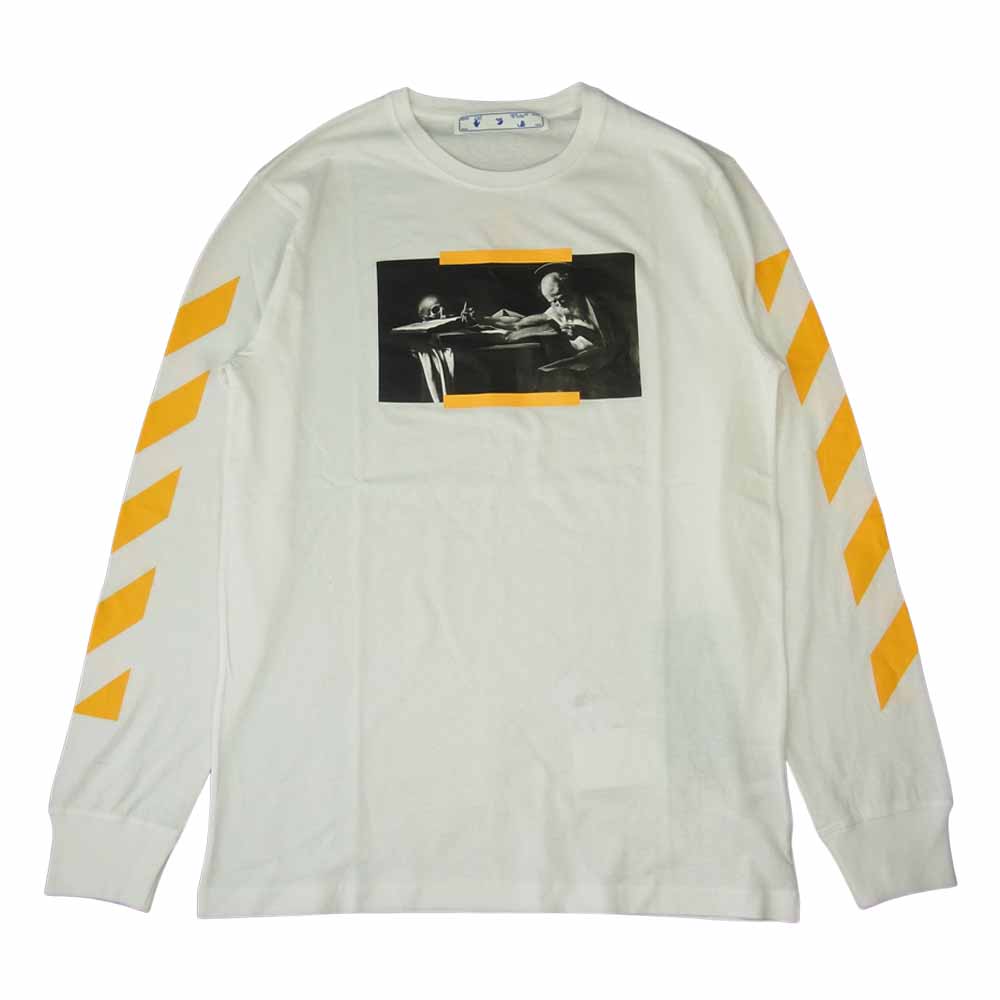 OFF-WHITE オフホワイト OMAF21-671 国内正規品 CARAV PAINTIING L/S TEE 12 OMAB001F21JER0040184 長袖Ｔシャツ ホワイト系 L【新古品】【未使用】【中古】
