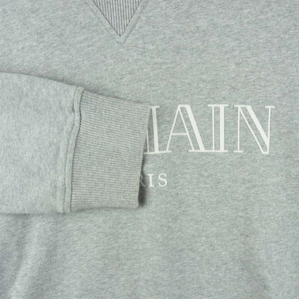 BALMAIN バルマン RH116791052 国内正規品 logo print sweatshirt ロゴ プリント スウェット グレー系 L【中古】