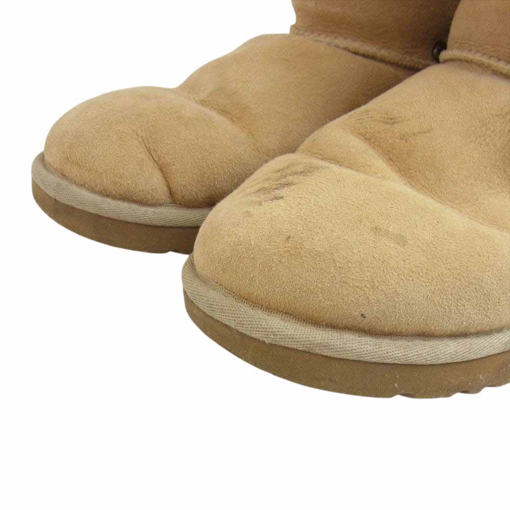 CHROME HEARTS クロムハーツ（原本無） UGG アグ スモール CHクロス ムートン レザー ブーツ ベージュ系 表記無し【中古】