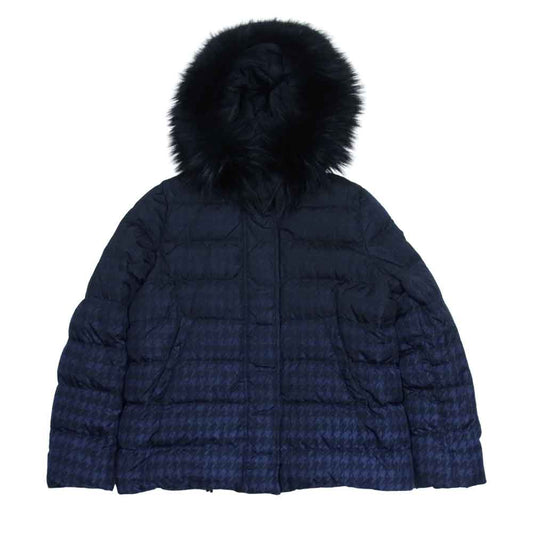 PRADA プラダ 290671 1HV5 F0021 国内正規品 DYED BLUE FOX ファー ダウン ジャケット ダークネイビー系 42【中古】