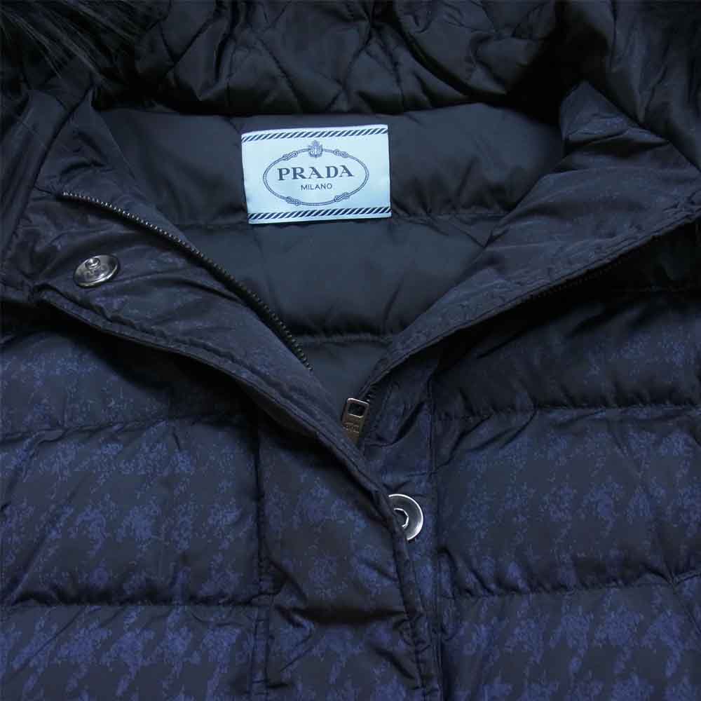 PRADA プラダ 290671 1HV5 F0021 国内正規品 DYED BLUE FOX ファー ダウン ジャケット ダークネイビー系 42【中古】