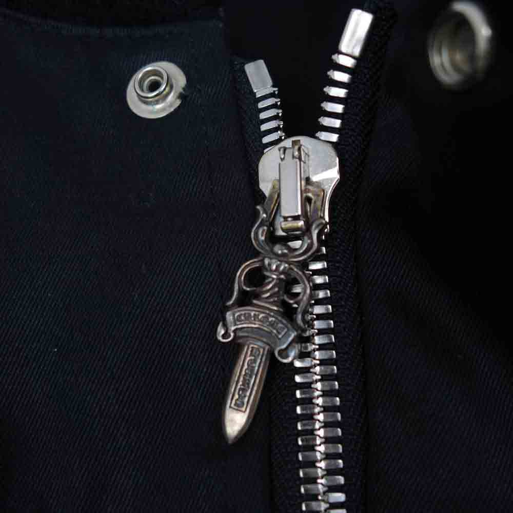 CHROME HEARTS クロムハーツ（原本無） 2225-304-6250 国内正規品 裏地キルティング リブ カシミヤ コットン シルク ダガージップ ブルゾン JVP M ブラック系 M【中古】