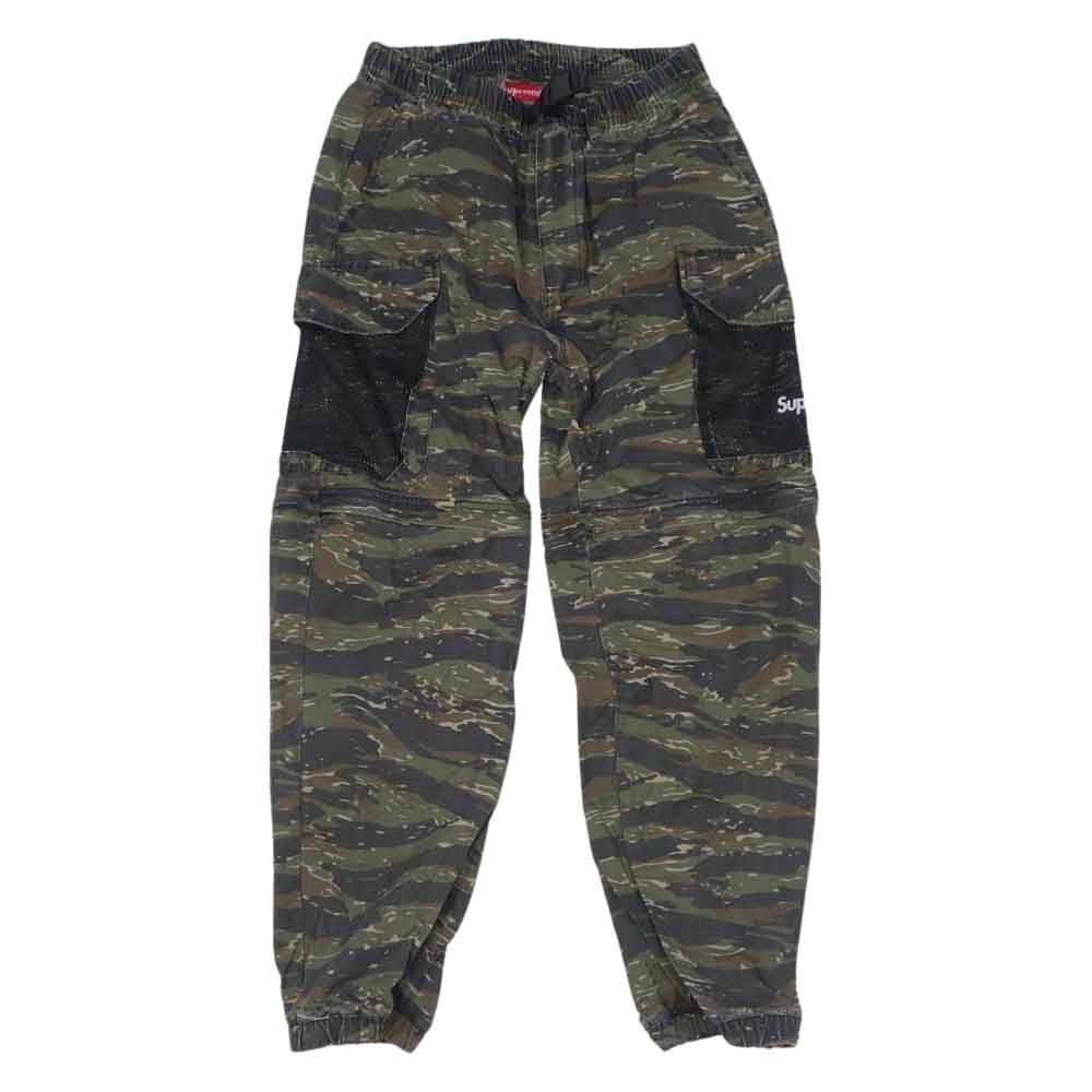 Supreme シュプリーム 21SS Mesh Pocket Belted Cargo Pant ウォッシュ加工 メッシュ ポケット2WAY カーゴパンツ Tigerstripe Camo S【美品】【中古】