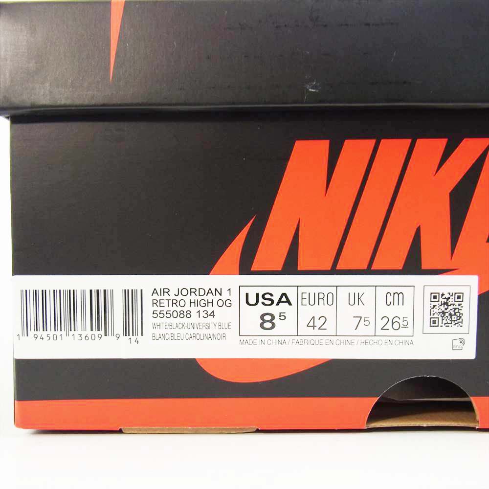 NIKE ナイキ 555088 134 AIR JORDAN 1 RETRO HIGH OG エアジョーダン 1 レトロ ハイ スニーカー ライトブルー系 26.5cm【新古品】【未使用】【中古】