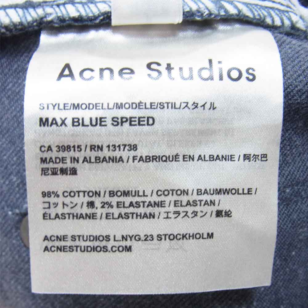 ACNE STUDIOS アクネストゥディオズ MAX BLUE SPEED ストレッチ デニム パンツ ダークネイビー系 31/32【中古】