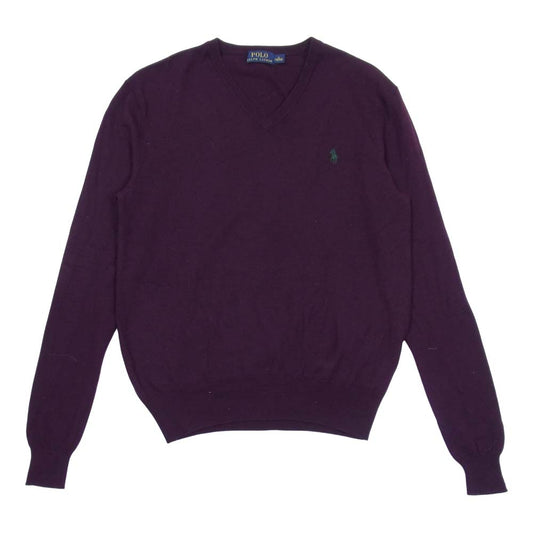 POLO RALPH LAUREN ポロ・ラルフローレン Vネック ウール ニット バーガンディ系 S【中古】