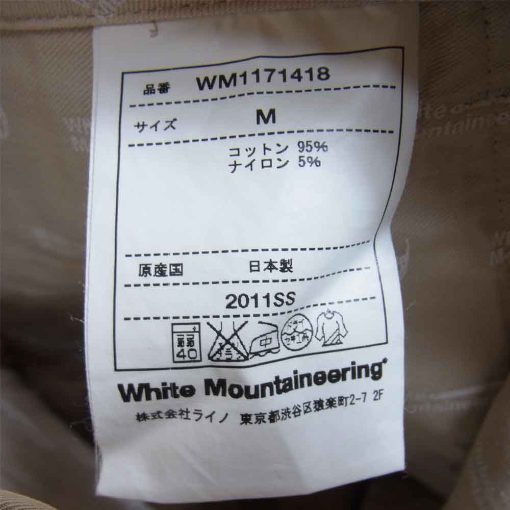 WHITE MOUNTAINEERING ホワイトマウンテニアリング WM1171418 Cotton nylon Rip Geometric Embroidery 4/5 Pant 9分丈 パンツ ベージュ系 M【中古】