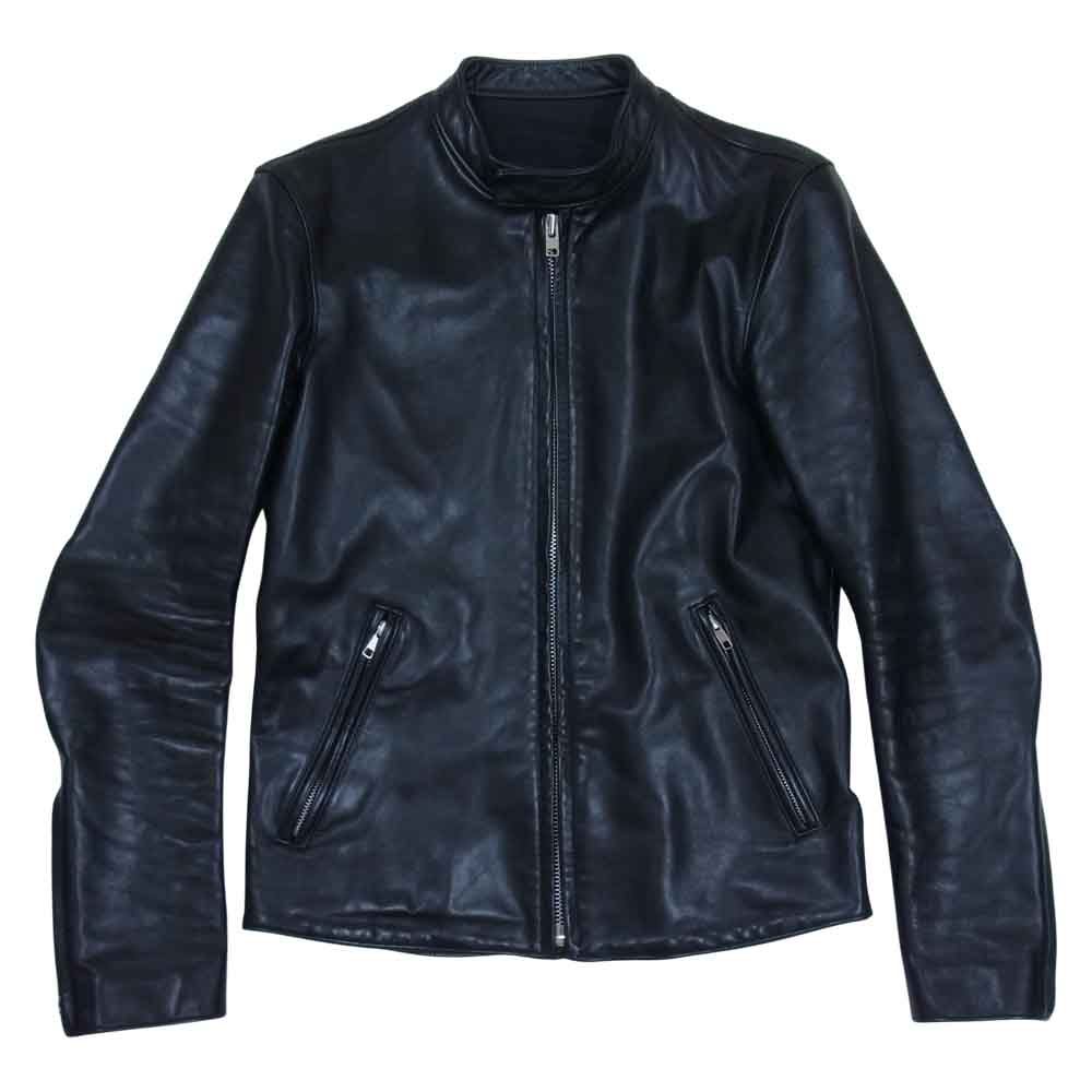 LAD MUSICIAN ラッドミュージシャン 2209-361 牛革 シングル ライダース ジャケット ブラック系 44【中古】