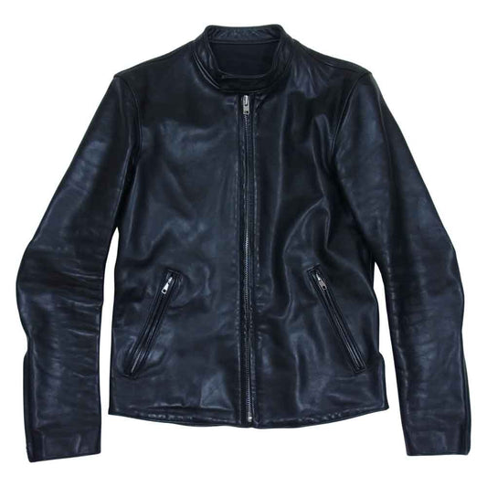 LAD MUSICIAN ラッドミュージシャン 2209-361 牛革 シングル ライダース ジャケット ブラック系 44【中古】