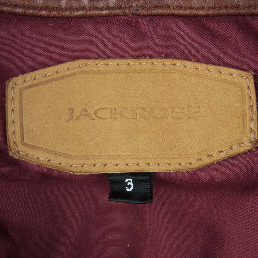 ジャックローズ 250701J 羊革 レザー ジャケット 中国製 ブラウン系 3【中古】