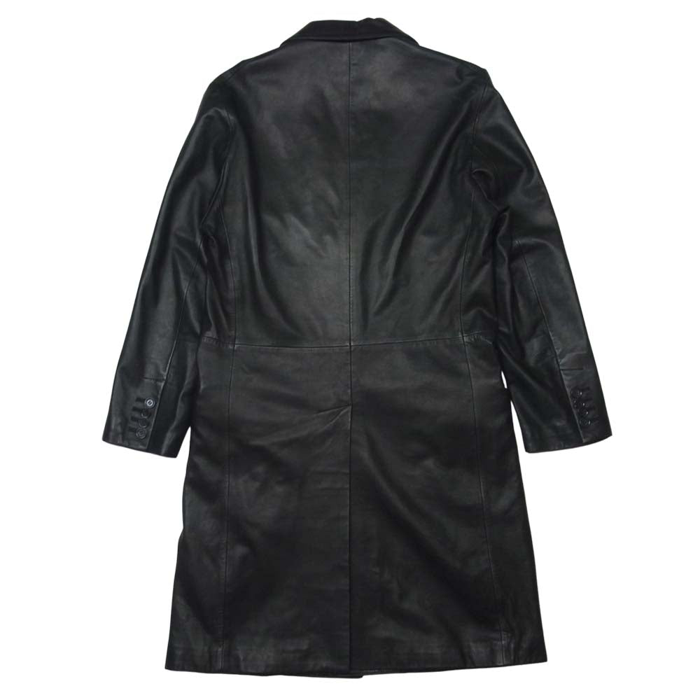 バーニーズニューヨーク 羊革 レーヨン レザー コート ブラック系 44【中古】