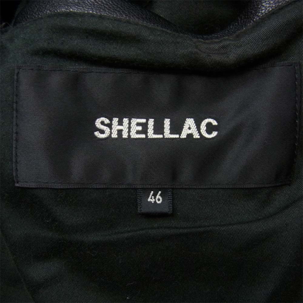 SHELLAC シェラック 43016 襟ラムファー シープスキン レザー ジャケット 中国製 ブラック系 46【中古】