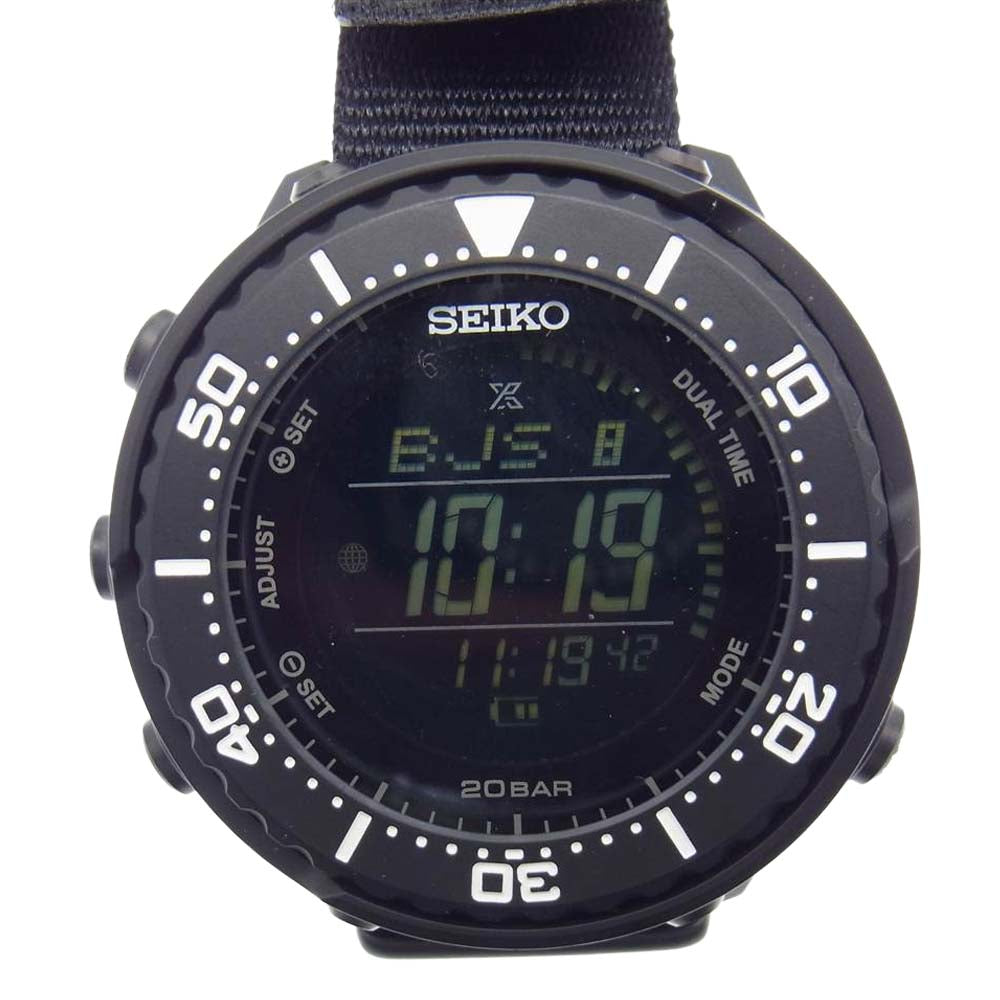 SEIKO セイコー S802-00N0 × BEAUTY＆YOUTH PROSPEX プロスペックス ソーラー デジタル リストウォッチ 腕時計 ブラック系【中古】