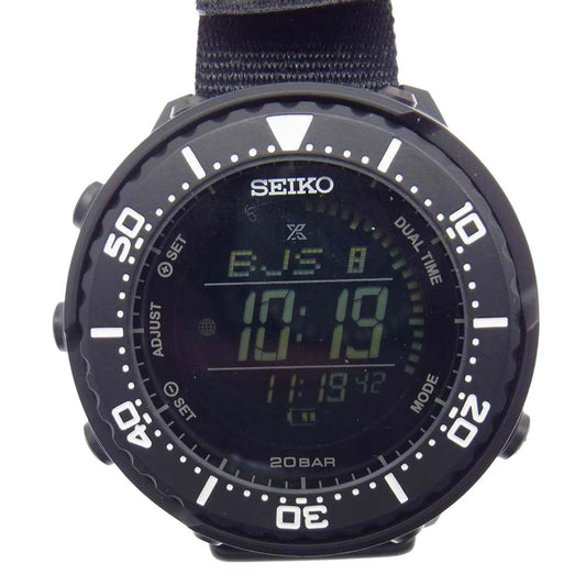 SEIKO セイコー S802-00N0 × BEAUTY＆YOUTH PROSPEX プロスペックス ソーラー デジタル リストウォッチ 腕時計 ブラック系【中古】