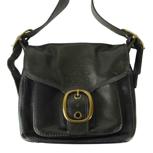 COACH コーチ 11418 ブリーカー スモール フラップ ホーボー レザー ショルダーバッグ ブラック系【中古】