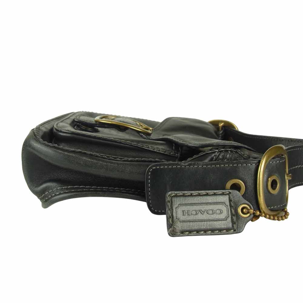 COACH コーチ 11418 ブリーカー スモール フラップ ホーボー レザー ショルダーバッグ ブラック系【中古】