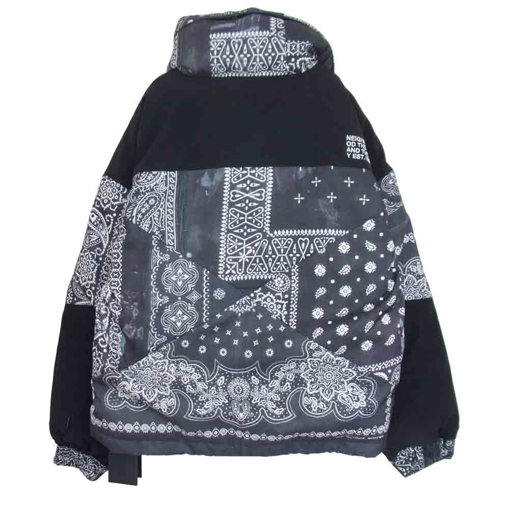 NEIGHBORHOOD ネイバーフッド 21AW 212tsnh-jkm11 BANDANA CHOPPED DOWN / E-JKT バンダナ クロップド ダウン ジャケット ブラック系 S【新古品】【未使用】【中古】