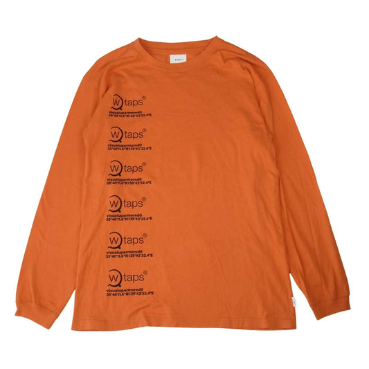 WTAPS ダブルタップス screen gps L/S tee ロングスリーブ Tシャツ オレンジ系 2【中古】