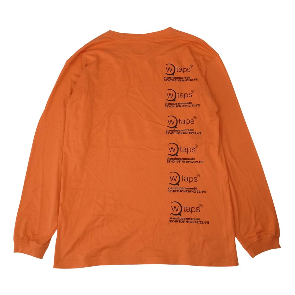 WTAPS ダブルタップス screen gps L/S tee ロングスリーブ Tシャツ オレンジ系 2【中古】