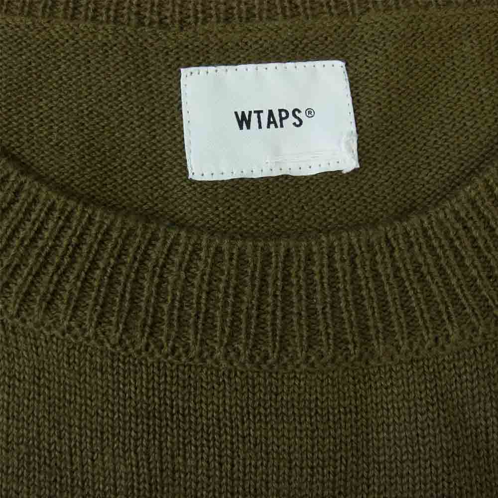 WTAPS ダブルタップス 18AW 182MADT-KNM01 Crew Sweater WOAC クルー セーター カーキ系 2【中古】