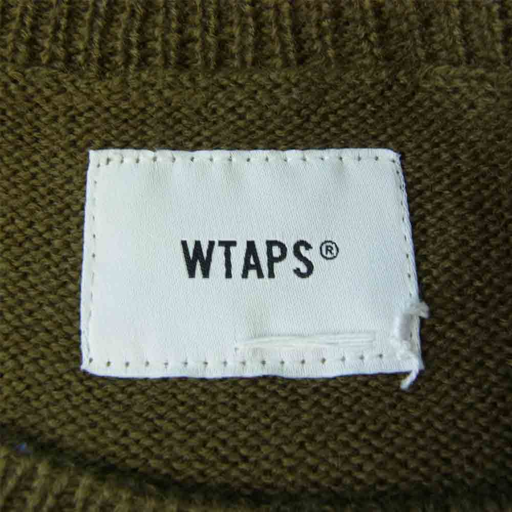 WTAPS ダブルタップス 18AW 182MADT-KNM01 Crew Sweater WOAC クルー セーター カーキ系 2【中古】