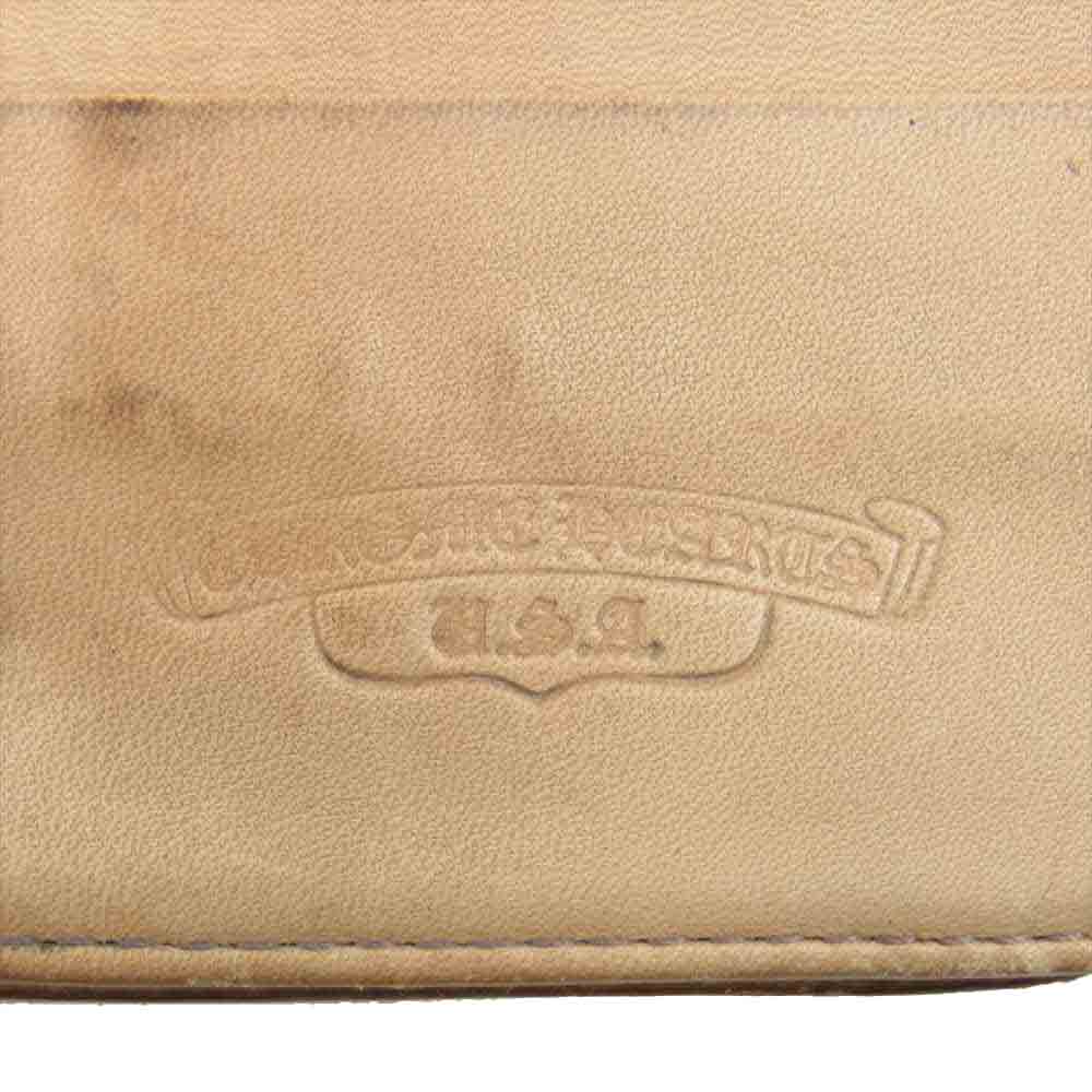CHROME HEARTS クロムハーツ（原本無） クロスボタン ウェーブ レザー ウォレット ブラック系【中古】