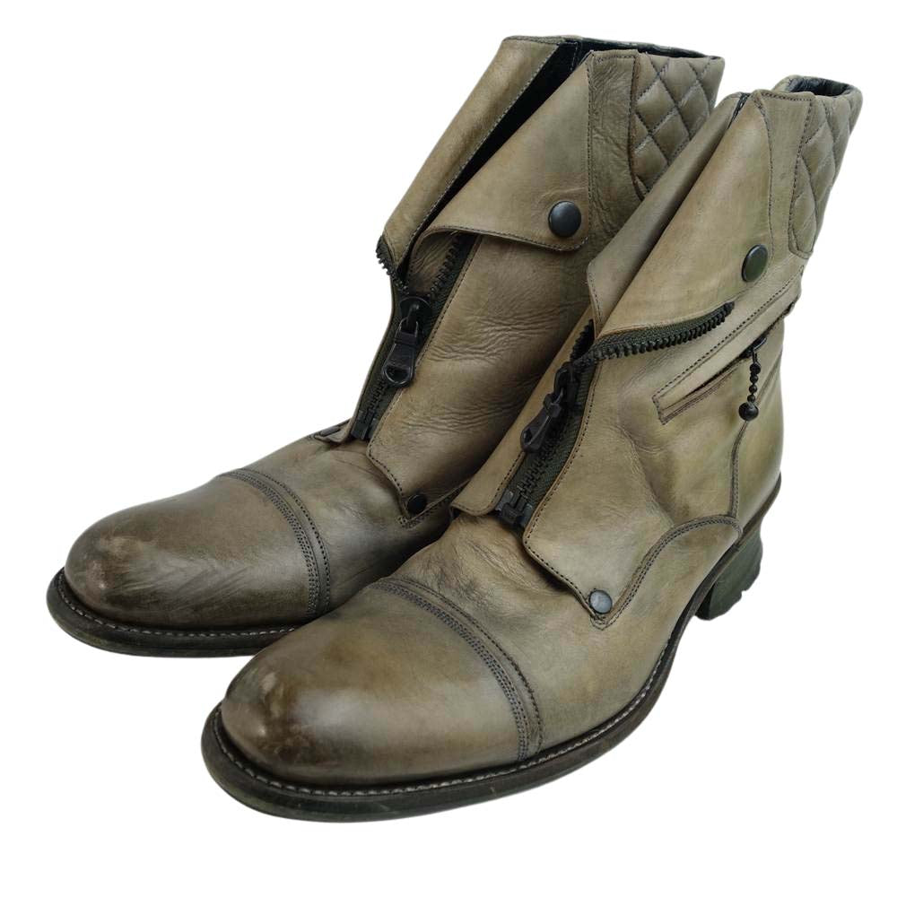 alfredoBANNISTER アルフレッドバニスター 5271005001 レザー ライダース ブーツ グレー系【中古】